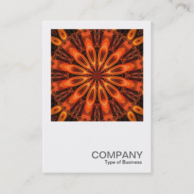 Square Photo 0285 - Orange Kaleidoscope 02 Business Card (Front)
