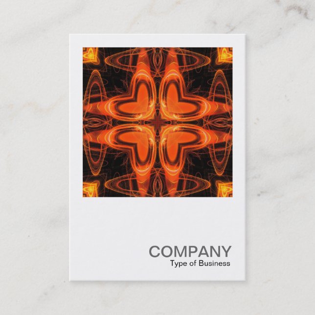 Square Photo 0287 - Orange Kaleidoscope 03 Business Card (Front)