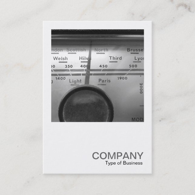 Square Photo 0328 - Old UK Radio Dial Business Card (Front)