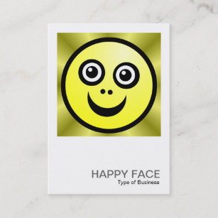 Square Photo 034 - Happy Face - Yellow Business Card