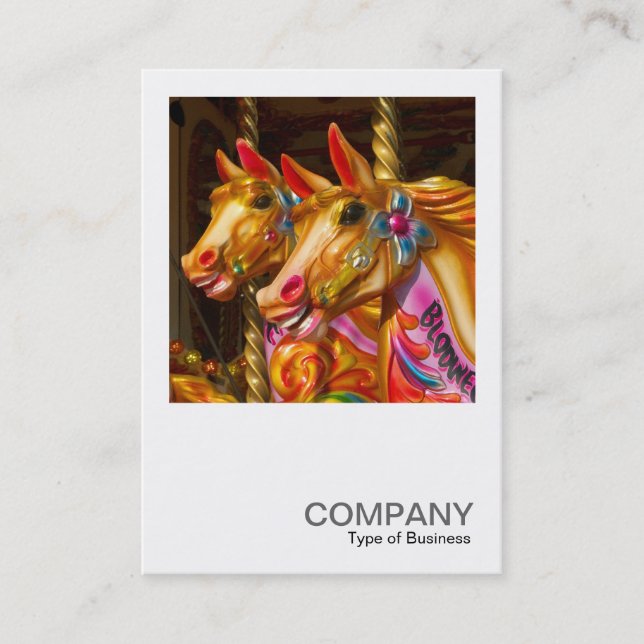 Square Photo 0357 - Merry-go-round Horses Business Card (Front)