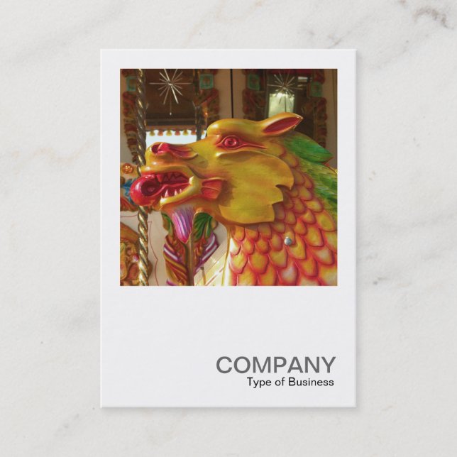 Square Photo 0358 - Merry-go-round Dragon Business Card (Front)