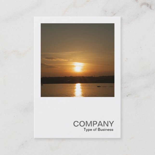 Square Photo 0360 - Sunset over Cardiff Bay Business Card (Front)