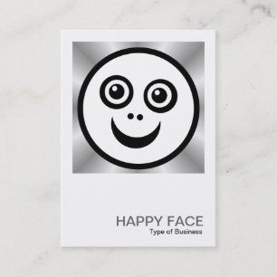Square Photo 039 - Happy Face - B&W Business Card