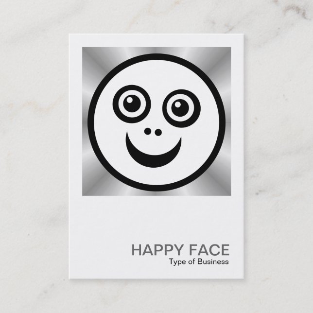 Square Photo 039 - Happy Face - B&W Business Card (Front)
