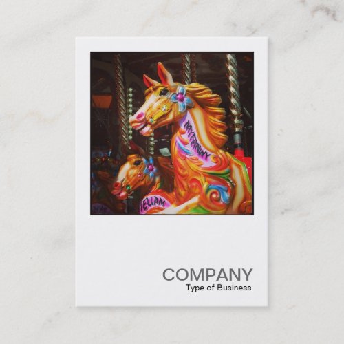 Square Photo 0441 _ Merry_go_Round Horses Business Card