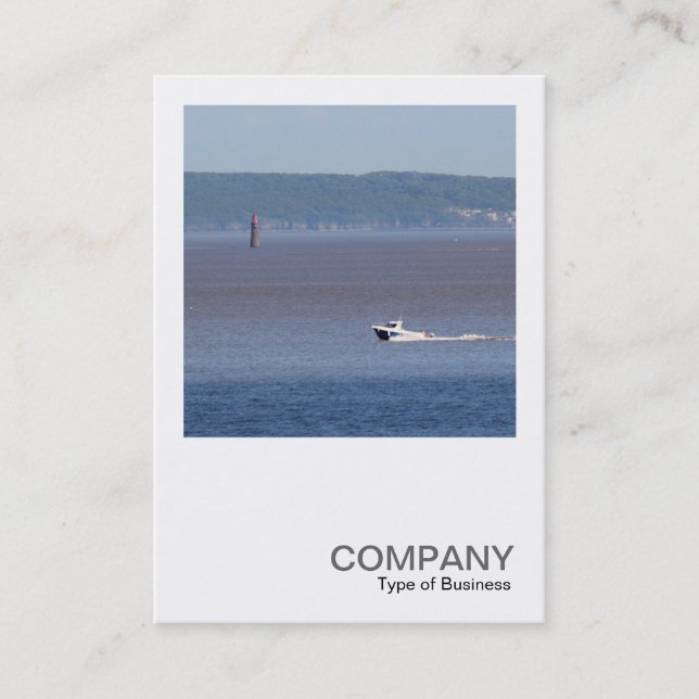 Square Photo 0446 - Motor Boat Severn Estuary Business Card (Front)