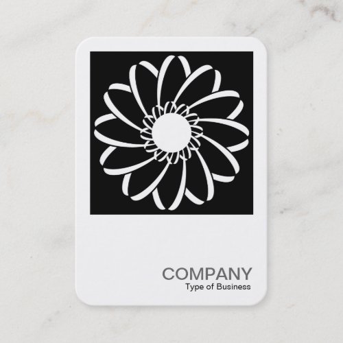 Square Photo 0497 _ Geometric Flower Rounded Business Card