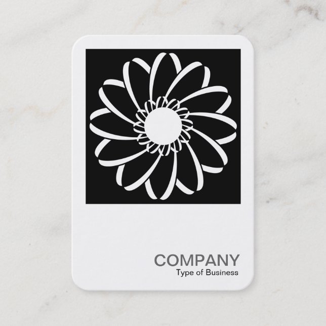 Square Photo 0497 - Geometric Flower (Rounded) Business Card (Front)