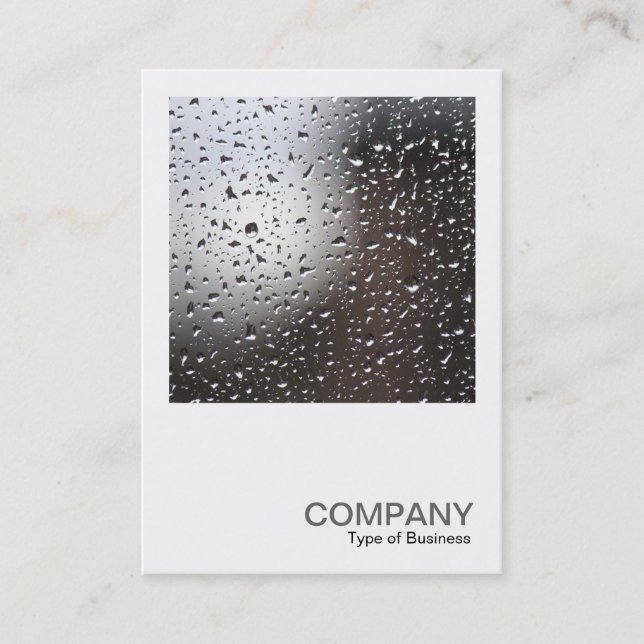 Square Photo 0579 - Rain on a Window Business Card (Front)