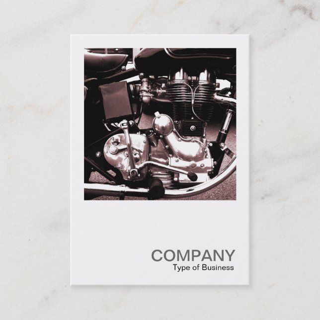 Square Photo 059 - Classic Motorbike Engine Business Card (Front)