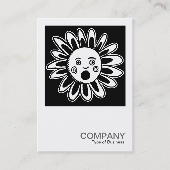 Square Photo 067 - Singing Flower (Black) Business Card (Front)