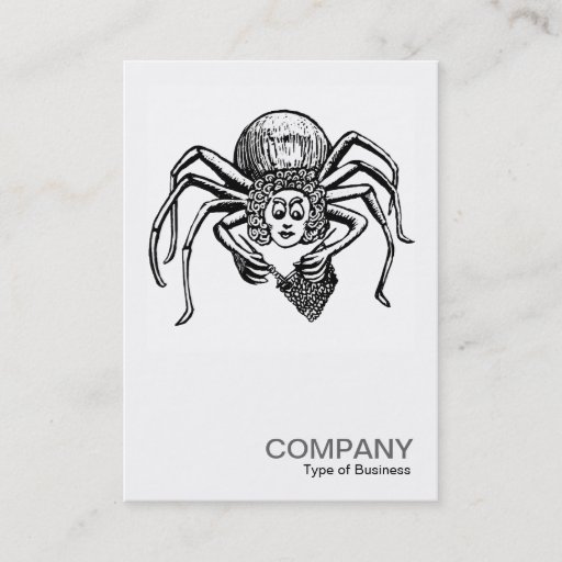 Customizable Square Photo 070 - Knitting Spider Business Card Template