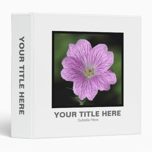 Square Photo 15in _ Pink Geranium 3 Ring Binder