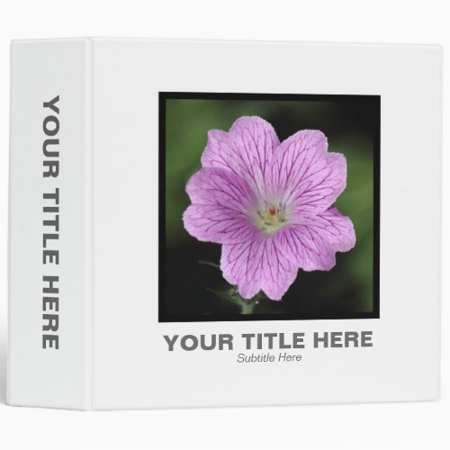 Square Photo 2in _ Pink Geranium 3 Ring Binder