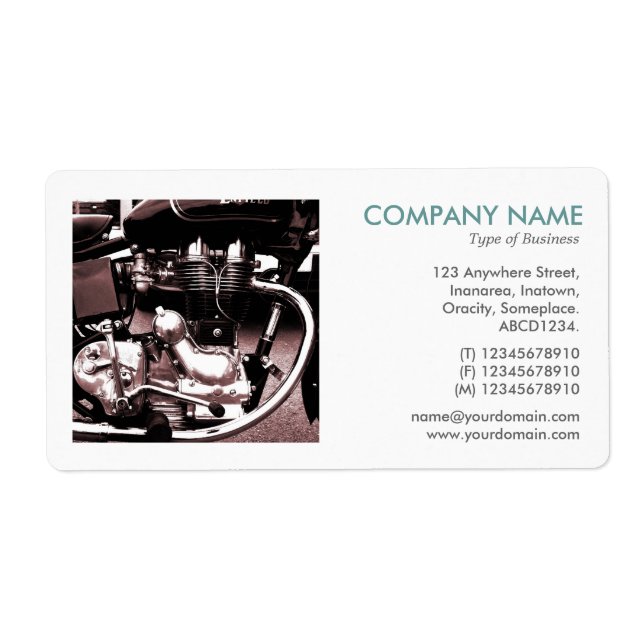 Square Photo - Classic Motorbike Engine II Label (Front)