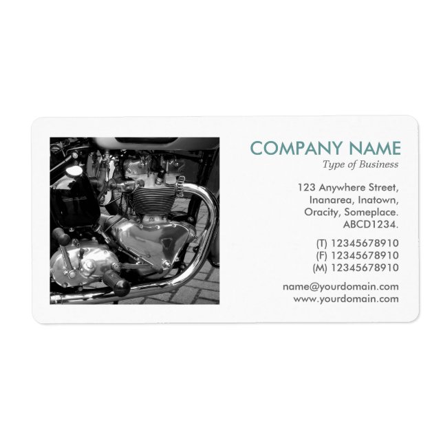 Square Photo - Classic Motorbike Engine Label (Front)