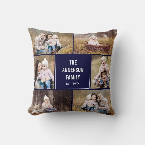 Square Photo Collage Custom Throw Pillow