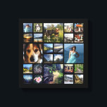 Square Photo Collage Grid with Your Pictures Canvas Print<br><div class="desc">Make your own instagram collage or photography showcase canvas with this fun photo template. Upload 24 of your favorite photographs and they will be sized to fit and fill the squares in the grid. Four larger feature pics and 20 smaller square cropped pictures. It works best with square photos (ie:...</div>