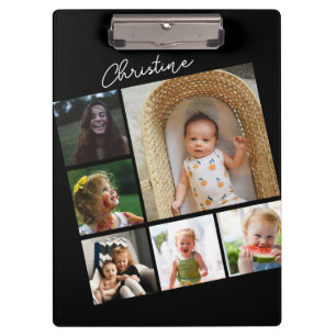 square photo collage montage birthday gift clipboard