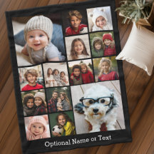 Square Photo Collage - Up to 14 photos Black