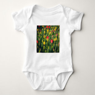 Square Photo - Colorful Tulips Baby Bodysuit