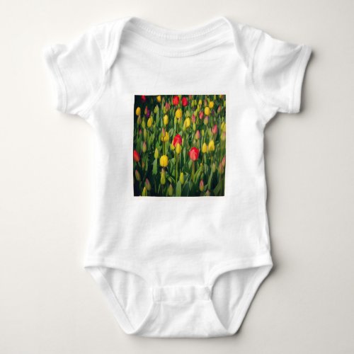 Square Photo _ Colorful Tulips Baby Bodysuit