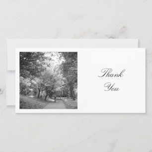 Square Photo - Cycle Path BW Thank You Card