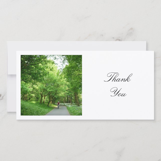Square Photo - Cycle Path Thank You Card (Front)