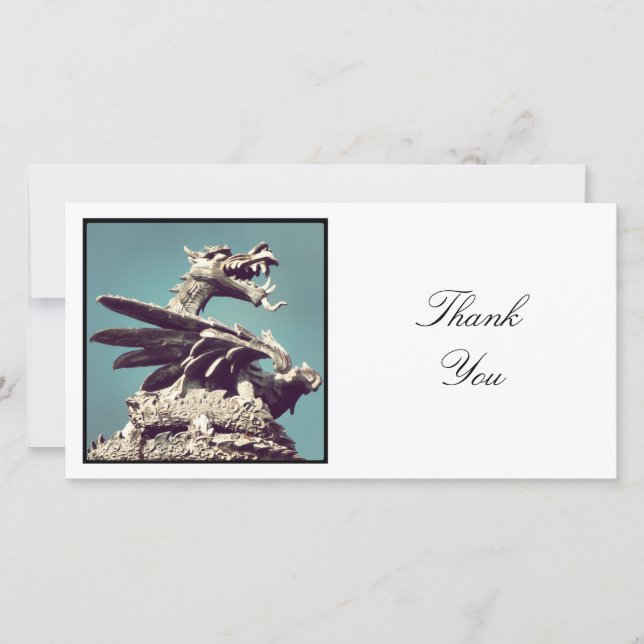 Square Photo - Dragon Thank You Card (Front)