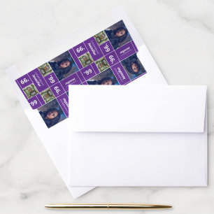 Square Photo Graduation Class Year Purple Envelope Liner