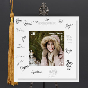 Square Photo Graduation Guest Book Signature Foam Board