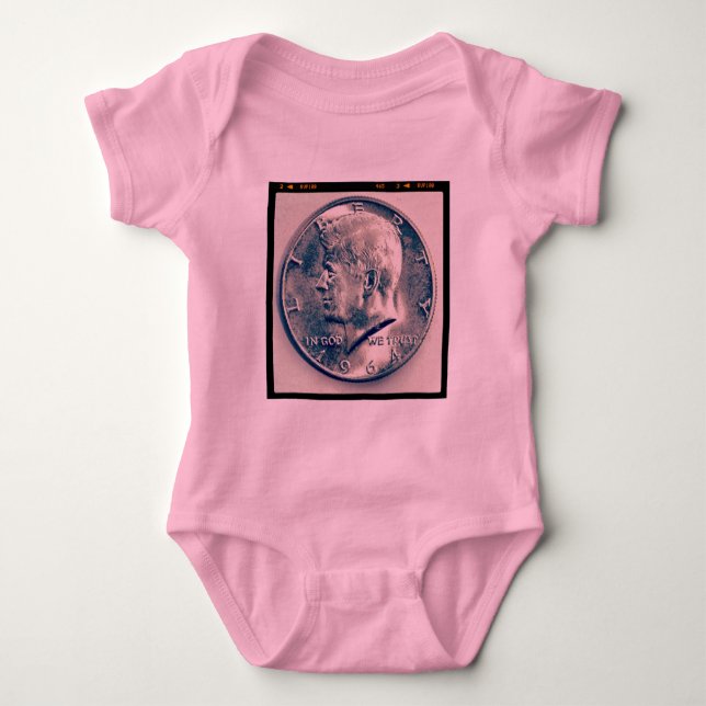 Square Photo - JFK Half Dollar Baby Bodysuit (Front)