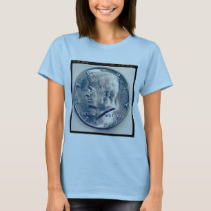 Square Photo - JFK Half Dollar T-Shirt