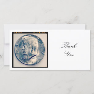Square Photo - JFK Half Dollar Thank You Card
