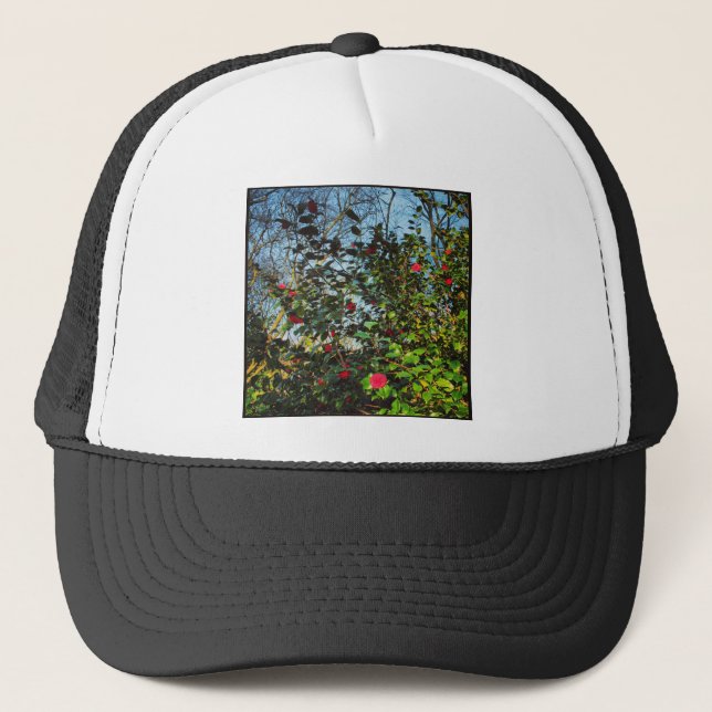 Square Photo - Magnolia Bush 01 Trucker Hat (Front)