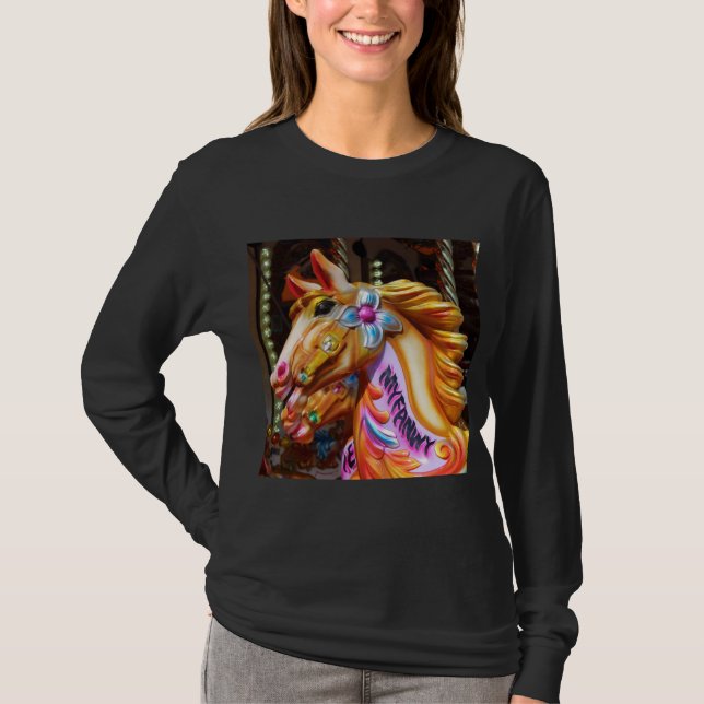 Square Photo - Merry-go-round Horses T-Shirt (Front)