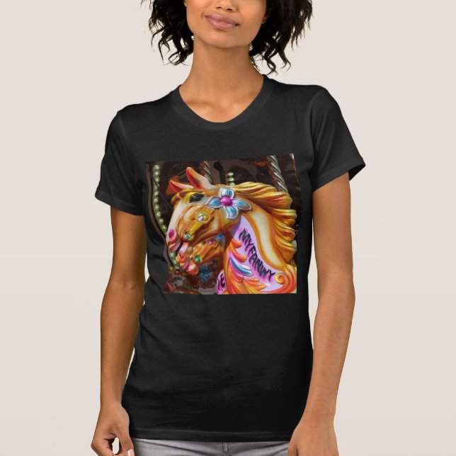 Square Photo - Merry-go-round Horses T-Shirt (Front)