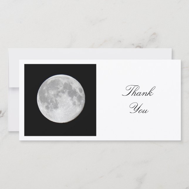 Square Photo - Moon Thank You Card (Front)