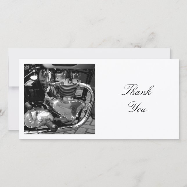 Square Photo - Motorbike Engine Thank You Card (Front)
