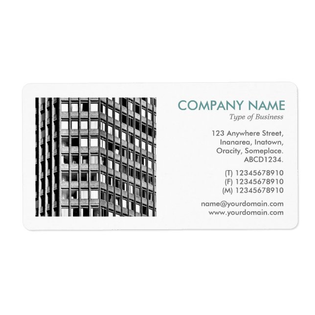 Square Photo - Office Block Label (Front)