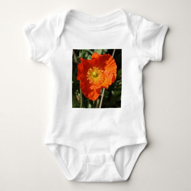 Square Photo - Orange Poppy Baby Bodysuit (Front)