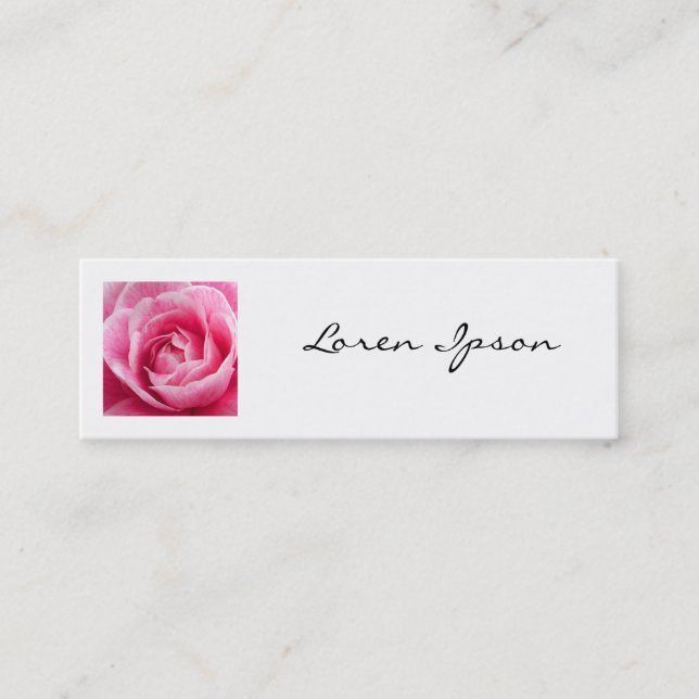 Square Photo - Pink Camelia Mini Business Card (Front)