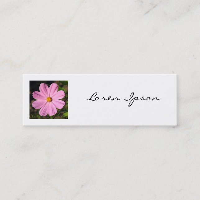 Square Photo - Pink Cosmos Mini Business Card (Front)