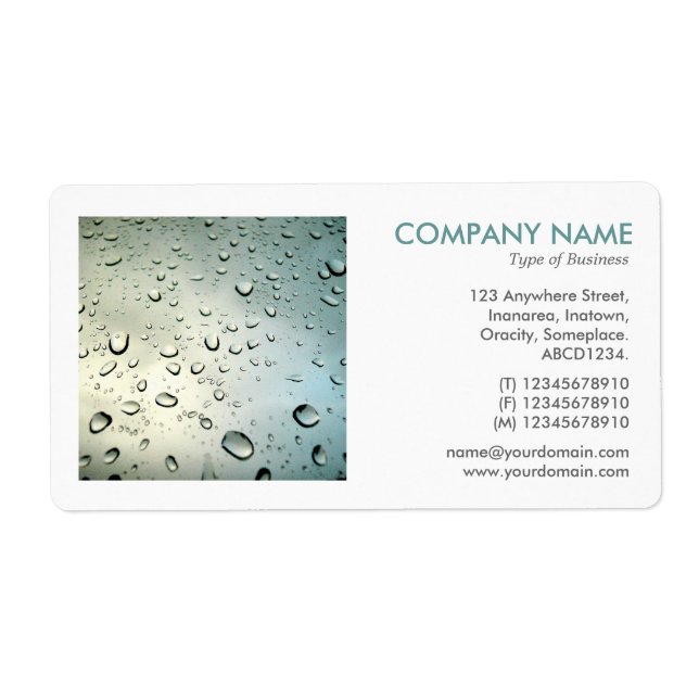 Square Photo - Rain on my Window Label (Front)