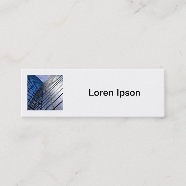 Square Photo - Reflective Office Block Mini Business Card (Front)