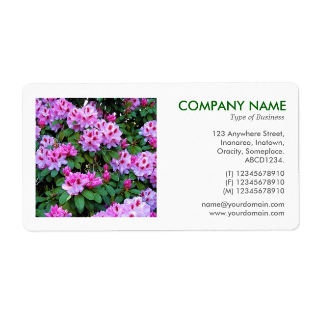 Square Photo - Rhododendrons Label (Front)