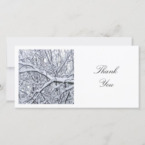 Square Photo _ Snowy Branches Thank You Card