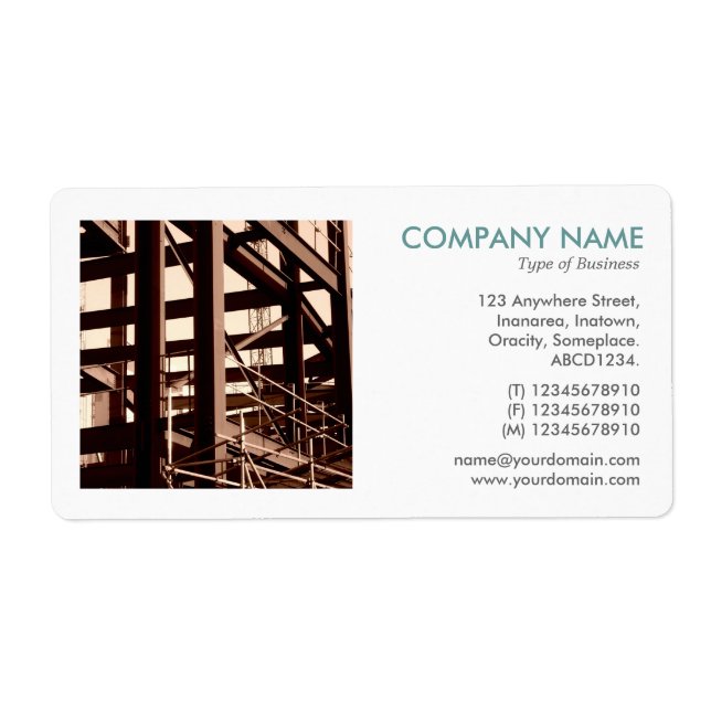 Square Photo - Steel Frame Construction Label (Front)