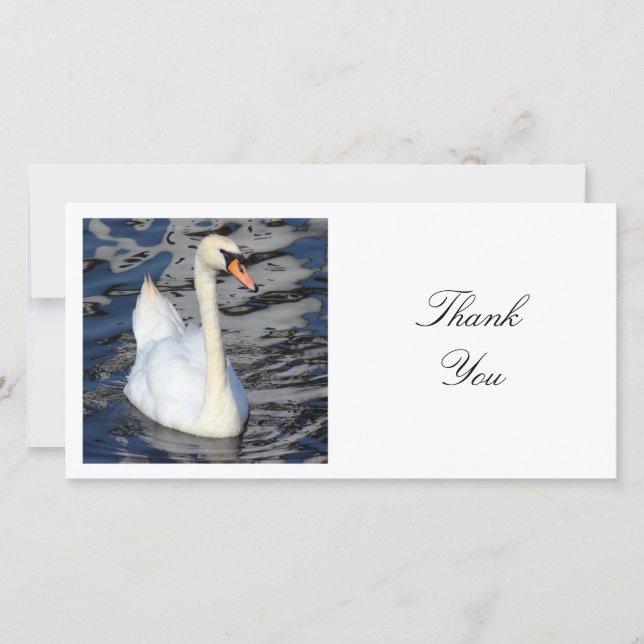 Square Photo - Swan Thank You Card (Front)